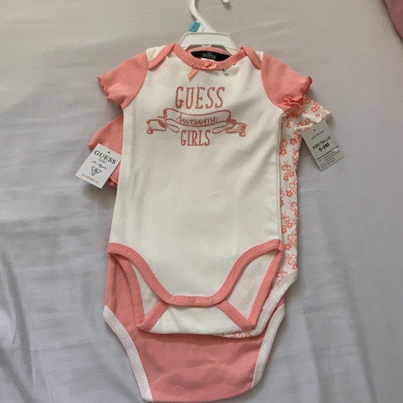 3 PK. BABY GUESS BRAND GIRL BODYSUITS - Picture 3 of 3